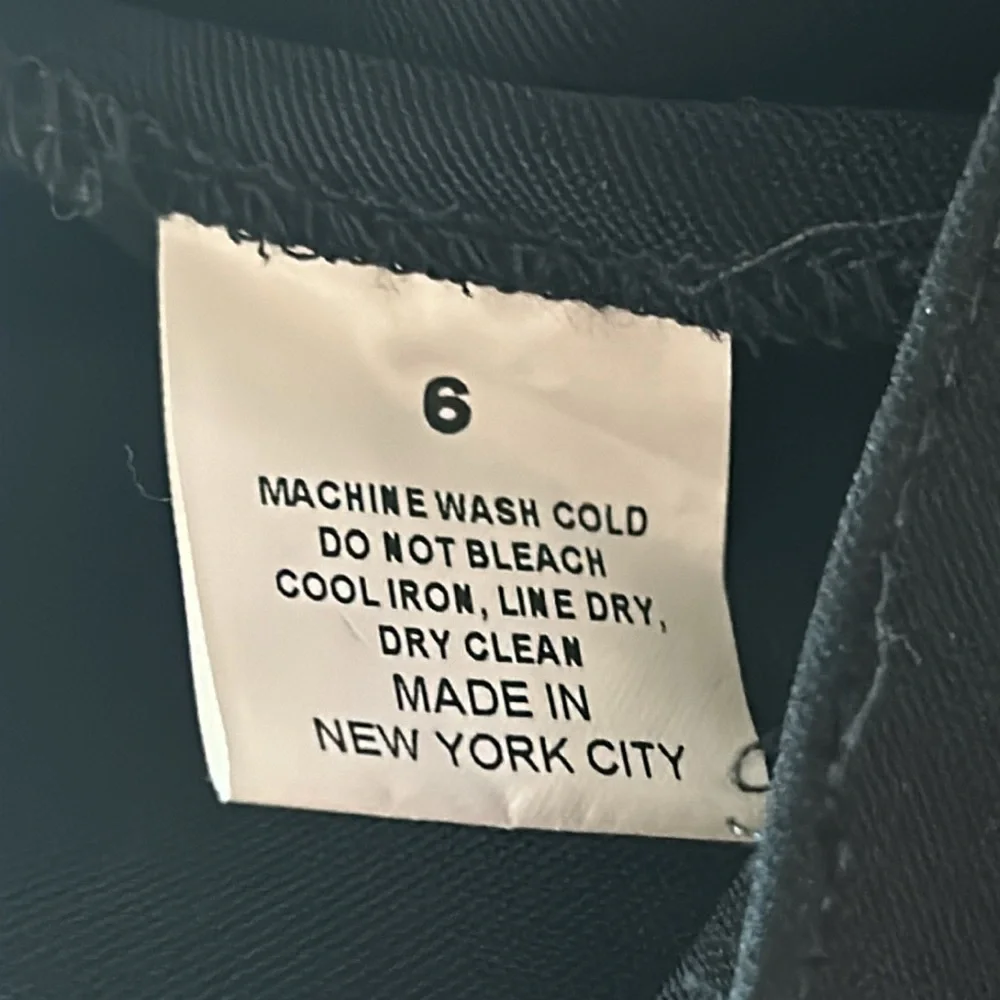Peace of Cloth New York size 6 wide leg black dress pants business